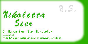 nikoletta sier business card